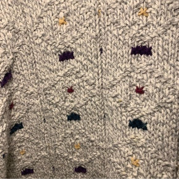 VINTAGE Made in USA Northern Reflections White/Grey Knit Sweater (Size Large) - Picture 3 of 13
